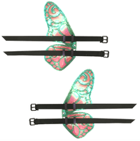 Rainbow reflective butterfly calf or boot wings showing their shine