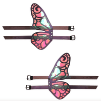 Rainbow butterfly boot wings reflecting light in bright colors