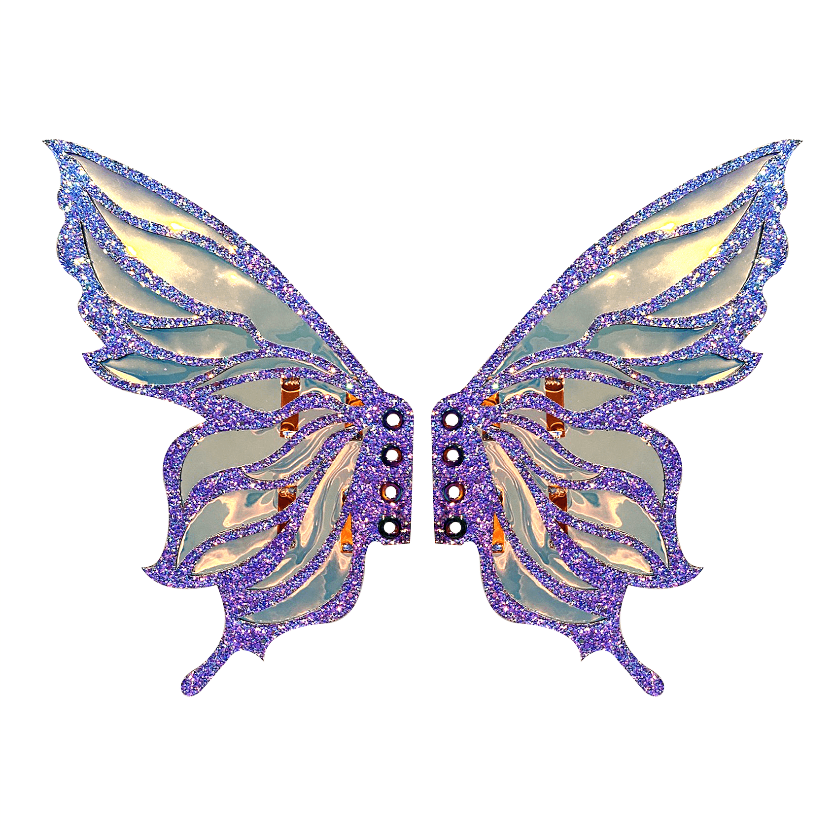 Blue and Purple Iridescent Butterfly Body Jewel Stickers Wicked Wings