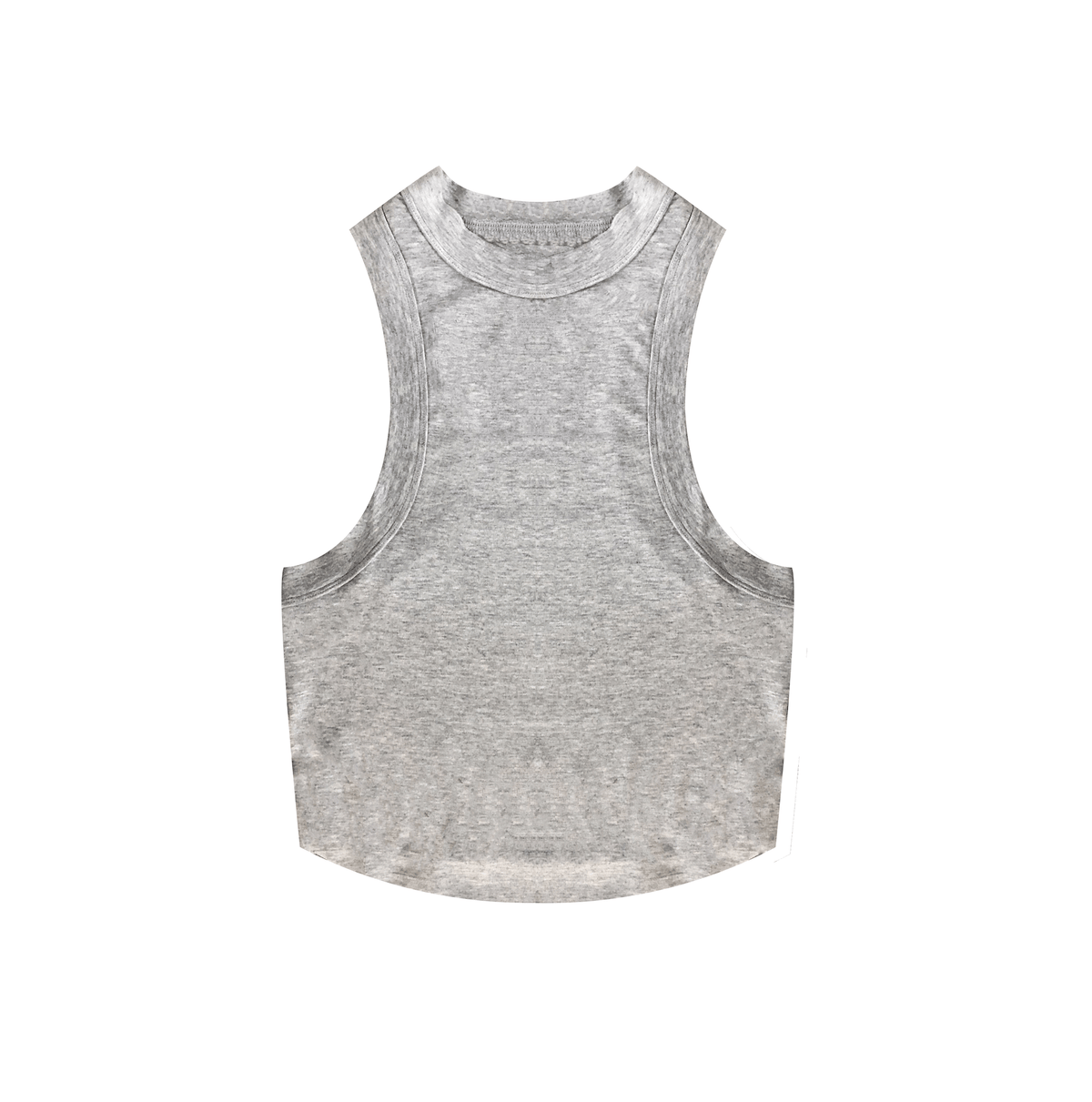 Heather grey cotton side boob crop top for a relaxed weekend lounge