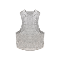 Heather grey cotton side boob crop top for a relaxed weekend lounge
