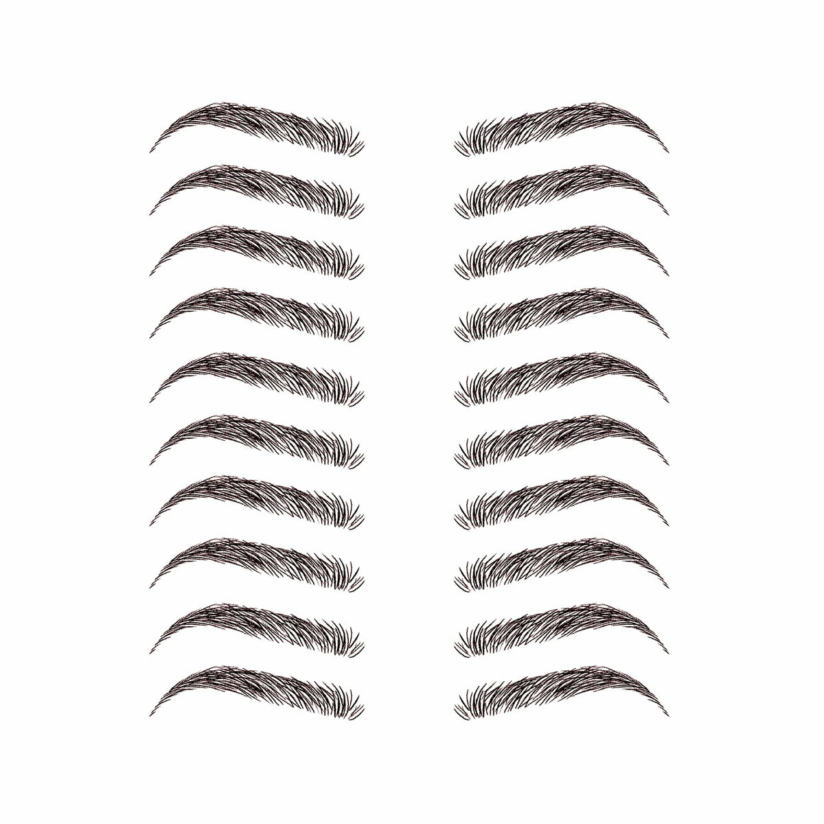 Dark brown temporary tattoo eyebrows for instant brow glam makeup