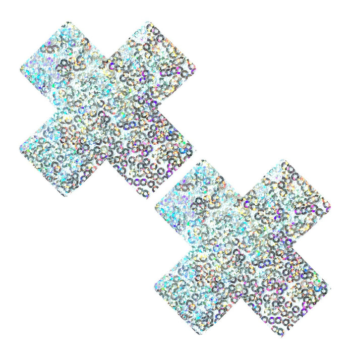 Rave Sequin White Nipple Pasties, Neva Nude