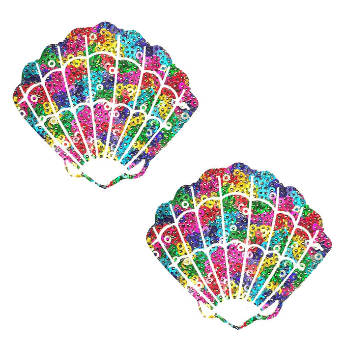 Multicolor pride shell nipple pasties, Neva Nude