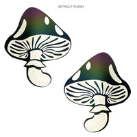 Standalone product shot of the rainbow reflective toadstool nipple pasties
