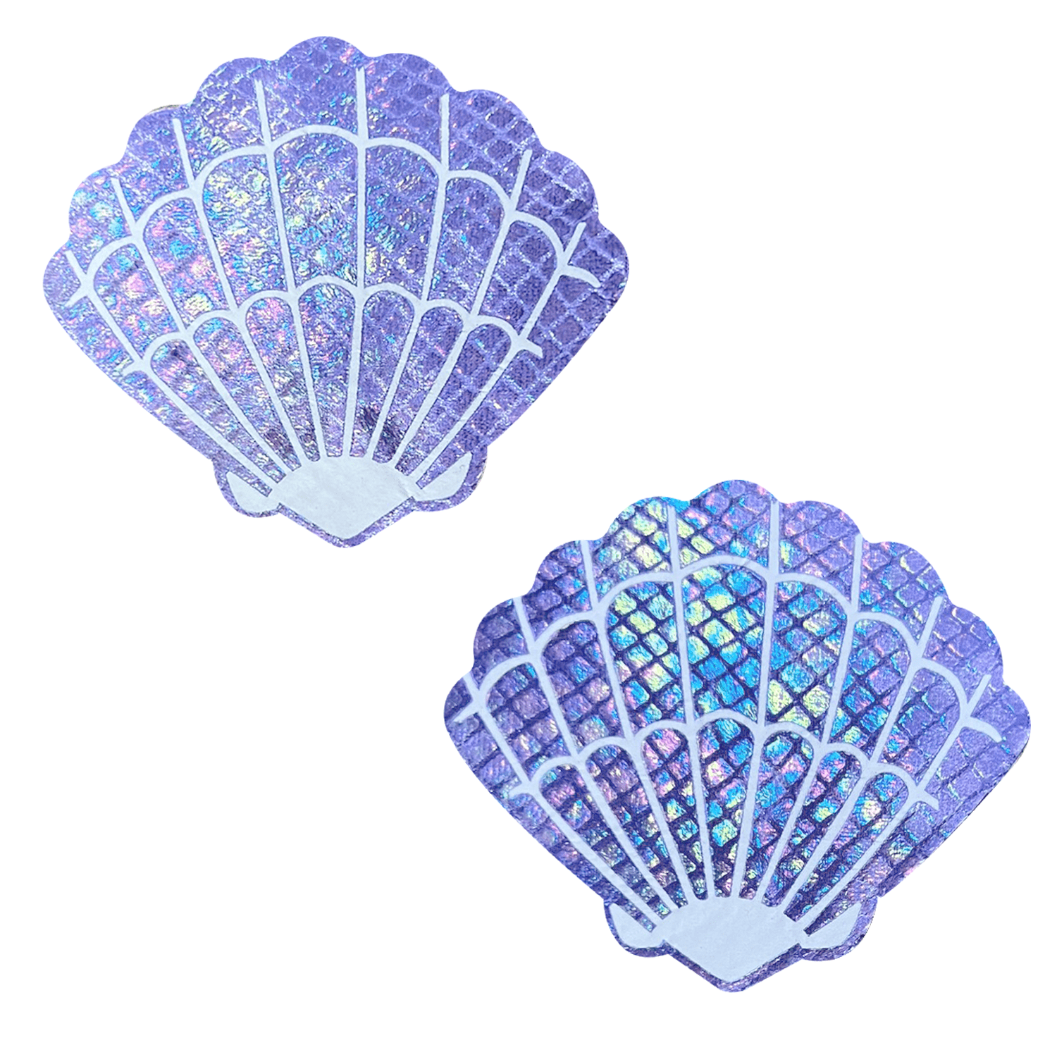 Purple Mother Of Pearl Holographic Mermaid Shell Nipple Cover Pasties –  NevaNude
